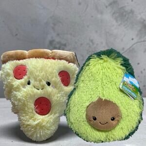 Squishable Avocado Mini Comfort Food And Attic Salt Pizza Plush Lot 2 With Tags
